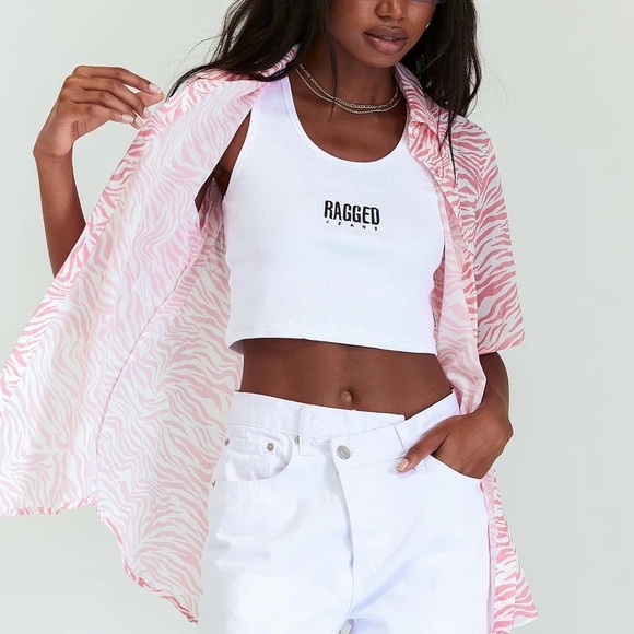 Princess Polly Ziggy Shirt Pink US4 - Picture 2 of 5